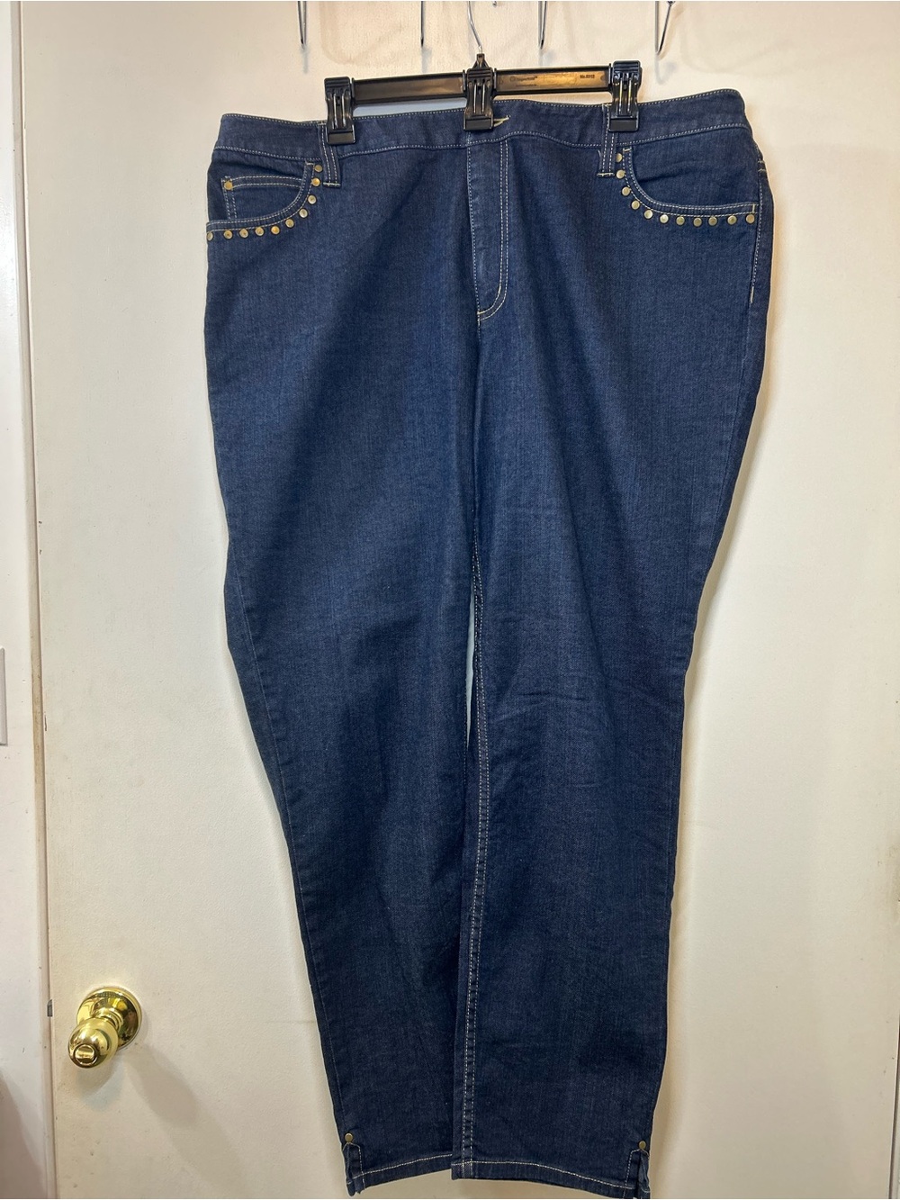 Liz Claiborne Navy Straight Leg Jeans with Stud Accents